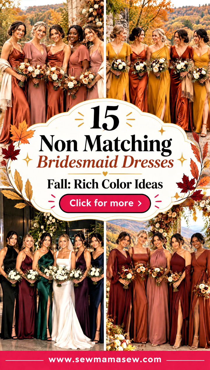 15 Non Matching Bridesmaid Dresses Fall Rich Color Ideas - 15 Non Matching Bridesmaid Dresses Fall: Rich Color Ideas