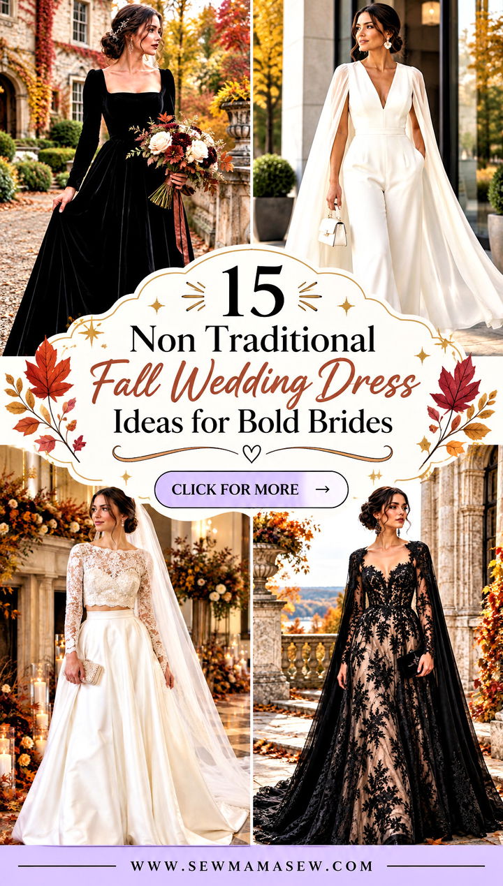 15 Non Traditional Fall Wedding Dress Ideas for Bold Brides - 15 Non Traditional Fall Wedding Dress Ideas for Bold Brides
