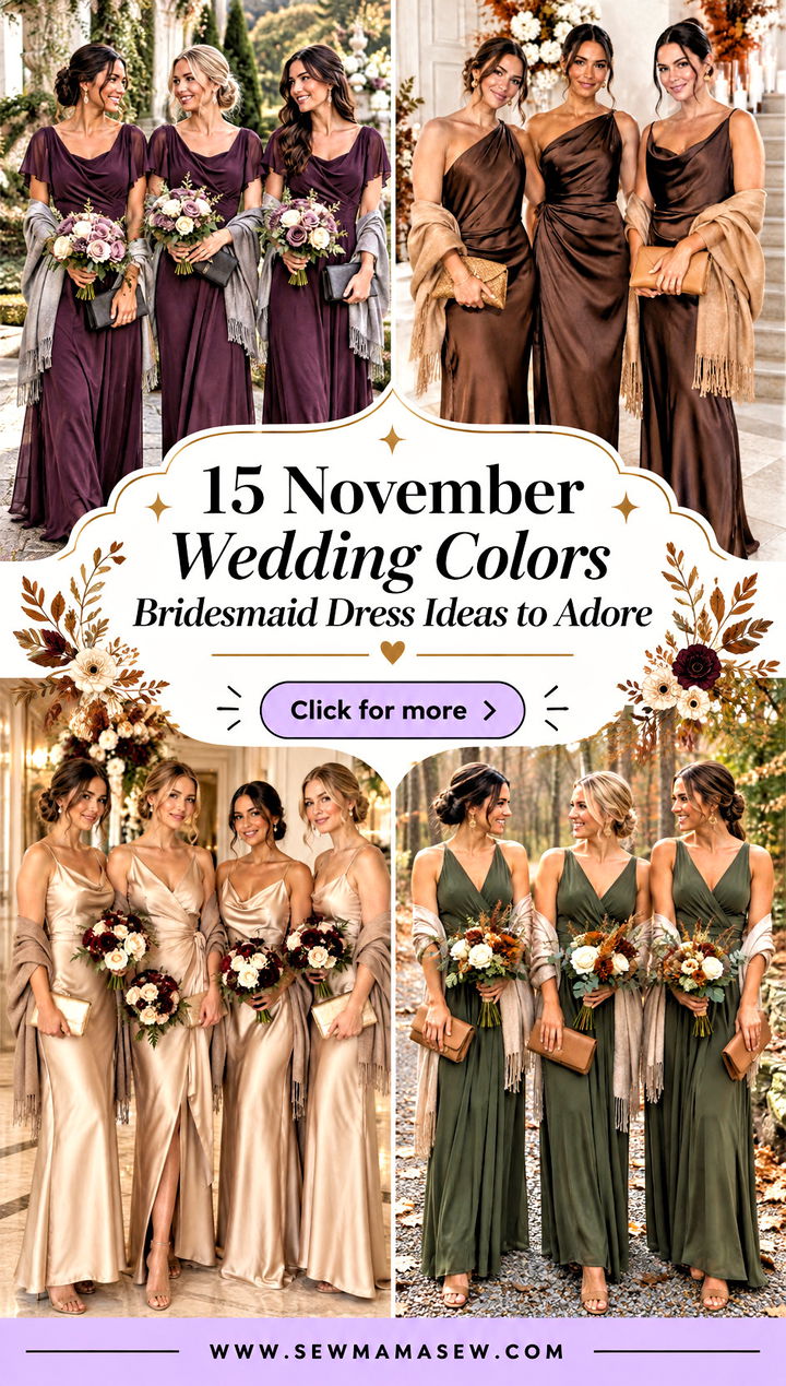 15 November Wedding Colors Bridesmaid Dress Ideas to Adore - 15 November Wedding Colors Bridesmaid Dress Ideas to Adore