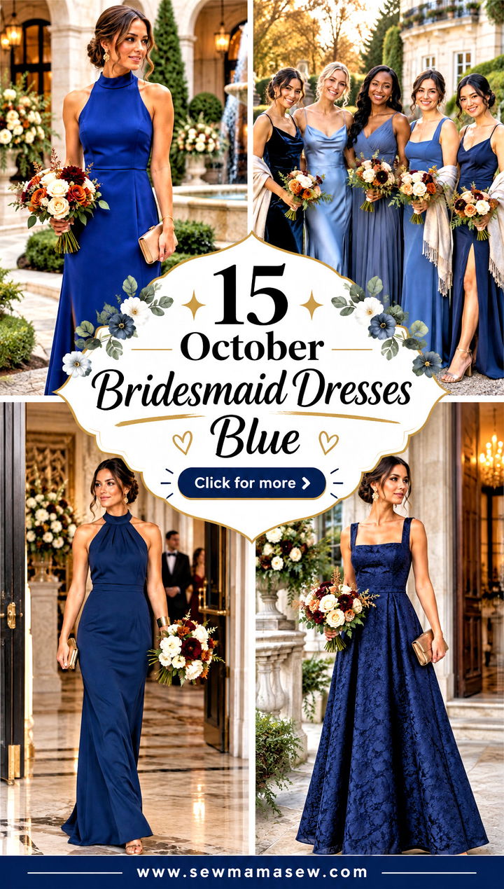 15 October Bridesmaid Dresses Blue for Romantic Fall Vows - 15 October Bridesmaid Dresses Blue for Romantic Fall Vows