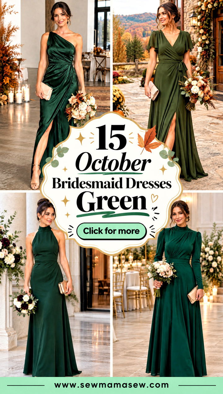 15 October Bridesmaid Dresses Green for Dreamy Fall Vows - 15 October Bridesmaid Dresses Green for Dreamy Fall Vows