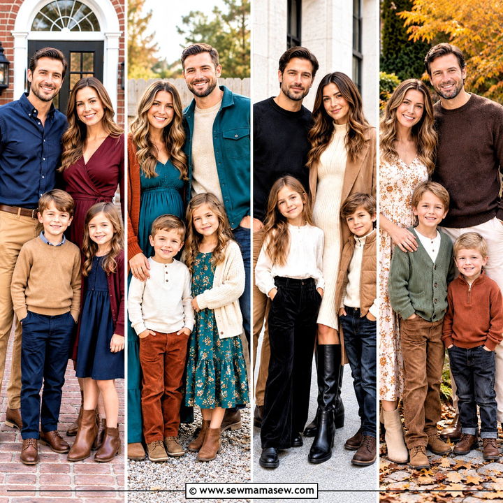 15 October Family Photos Outfits Colors: Cozy Fall Looks