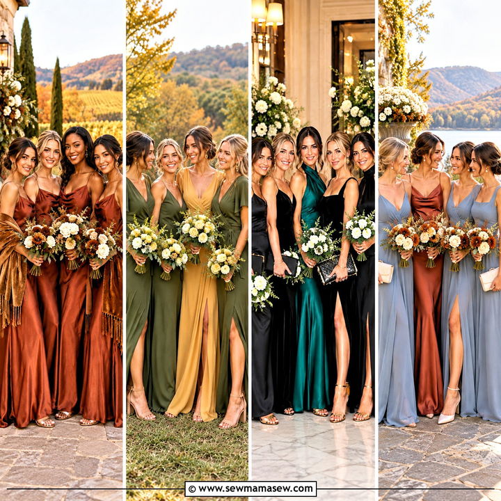 15 October Wedding Colors Schemes Bridesmaid Dress Ideas: Chic