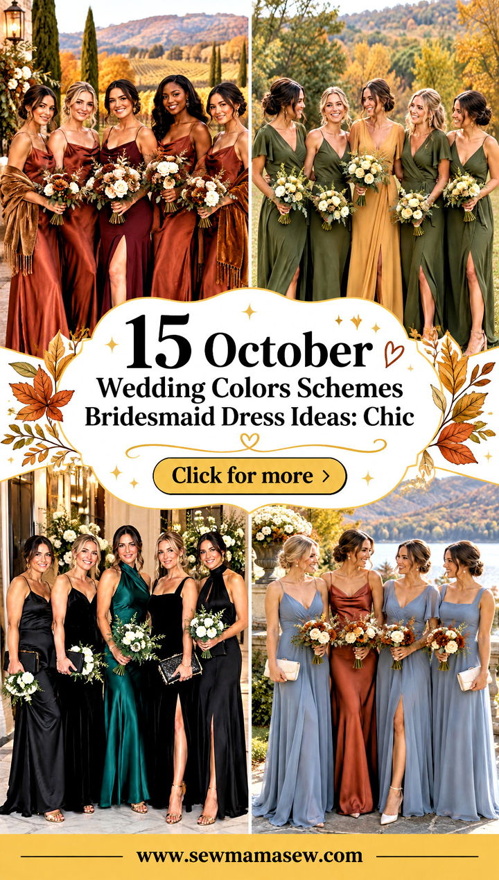 15 October Wedding Colors Schemes Bridesmaid Dress Ideas Chic - 15 October Wedding Colors Schemes Bridesmaid Dress Ideas: Chic