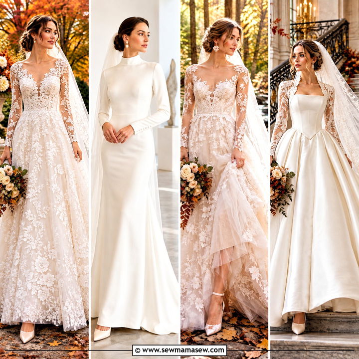 15 October Wedding Gowns for an Enchanting Autumn Ceremony