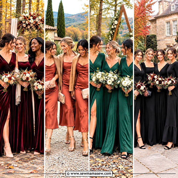 15 October Wedding Ideas Outdoor Bridesmaid Dresses: Cozy Picks