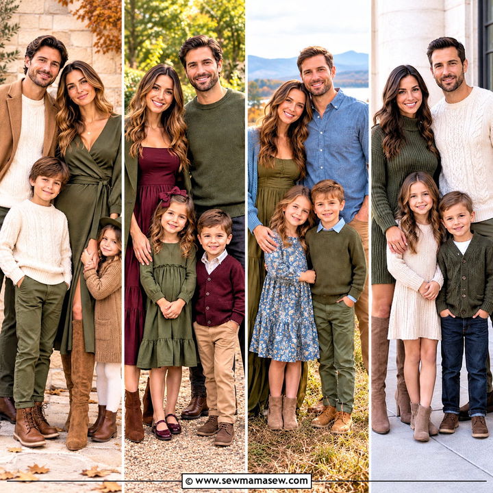 15 Olive Fall Family Picture Outfits for Beautiful Photos