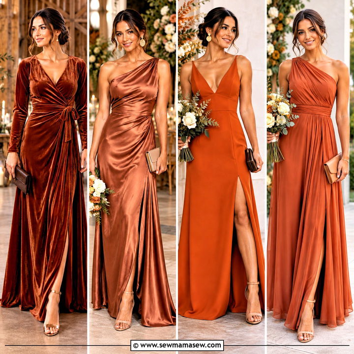 15 Orange Fall Bridesmaid Dresses for a Warm Wedding Glow