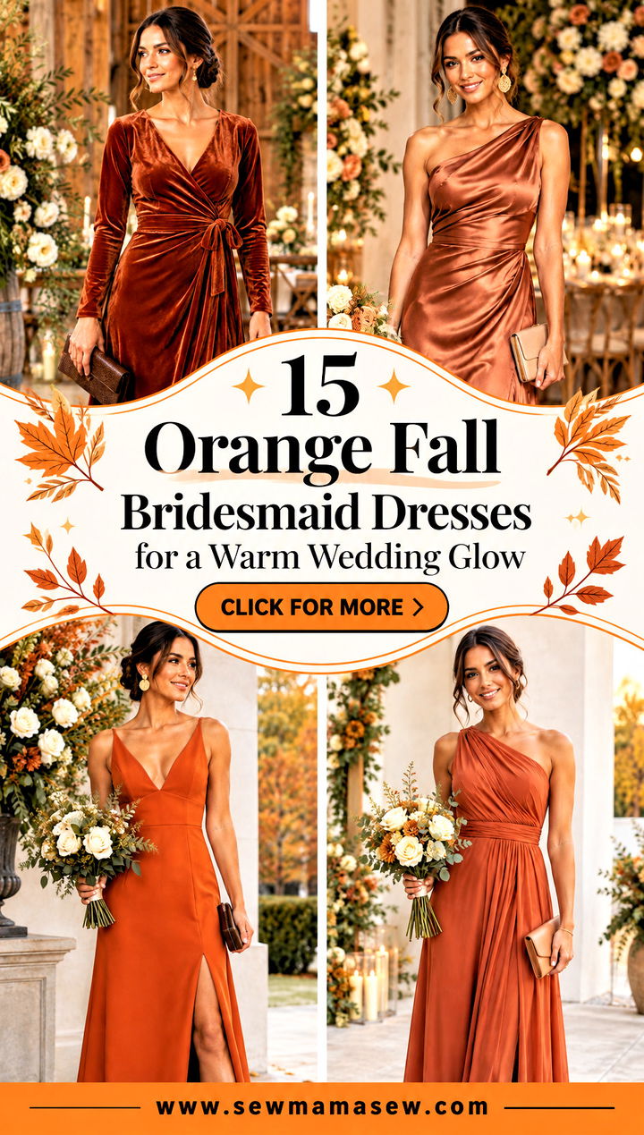 15 Orange Fall Bridesmaid Dresses for a Warm Wedding Glow - 15 Orange Fall Bridesmaid Dresses for a Warm Wedding Glow