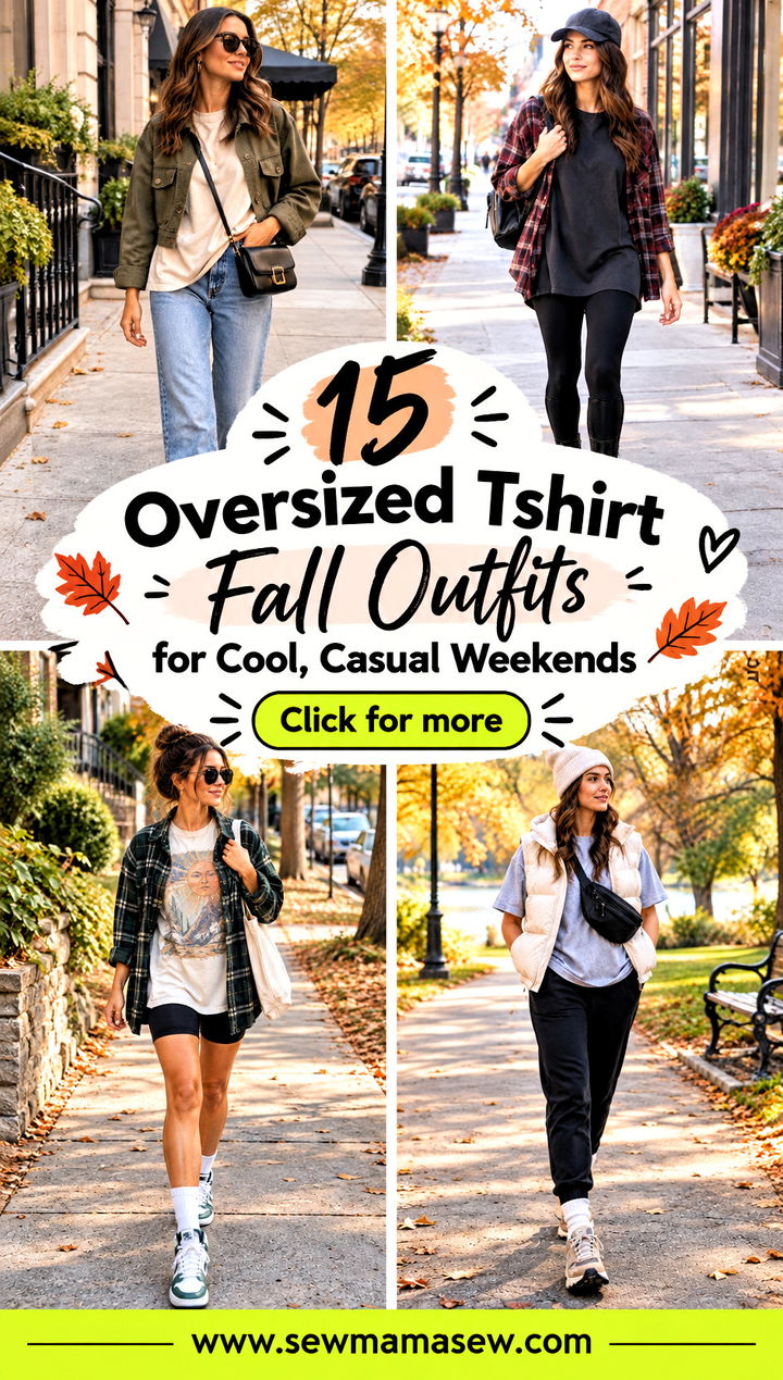 15 Oversized Tshirt Fall Outfits for Cool Casual Weekends - 15 Oversized Tshirt Fall Outfits for Cool, Casual Weekends