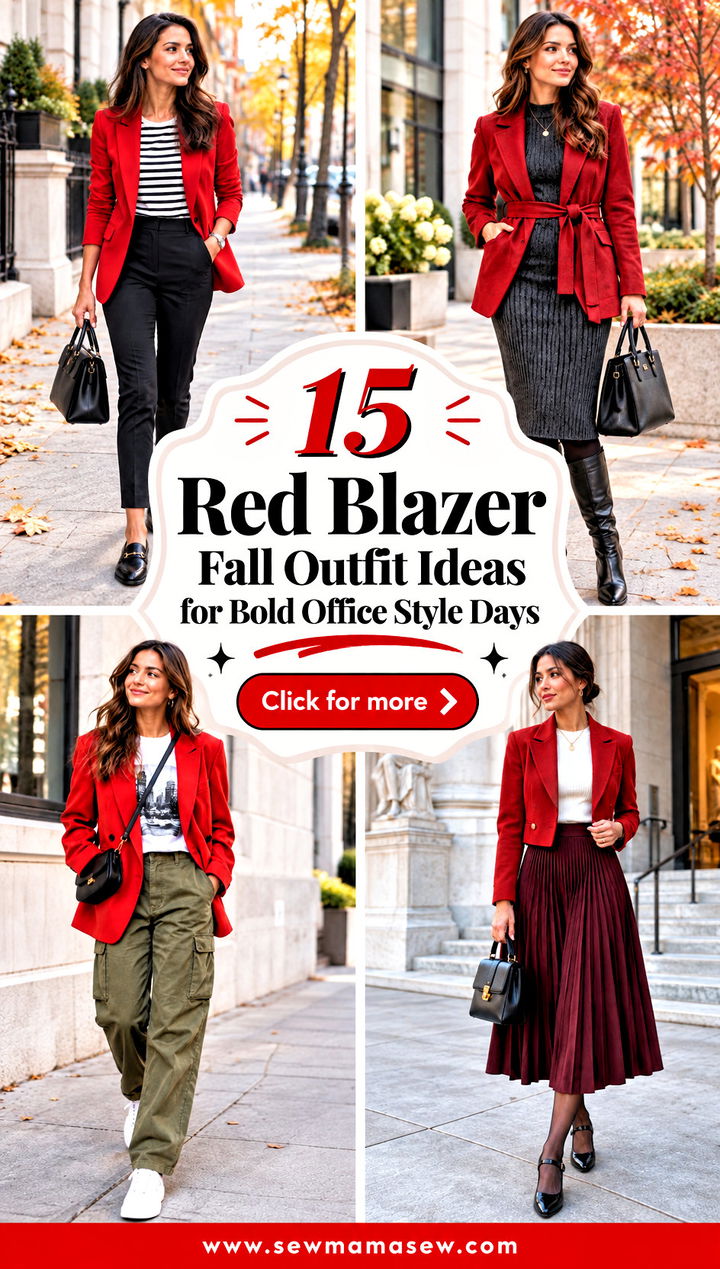 15 Red Blazer Fall Outfit Ideas for Bold Office Style Days - 15 Red Blazer Fall Outfit Ideas for Bold Office Style Days