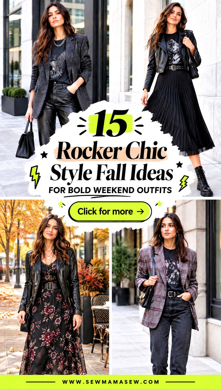 15 Rocker Chic Style Fall Ideas for Bold Weekend Outfits - 15 Rocker Chic Style Fall Ideas for Bold Weekend Outfits