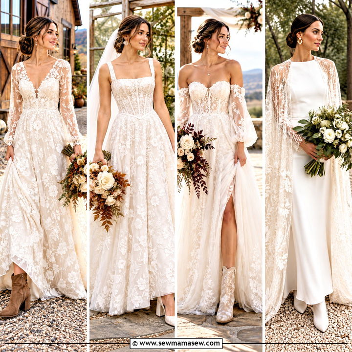 15 Rustic Boho Fall Wedding Dress Ideas for Dreamy Brides