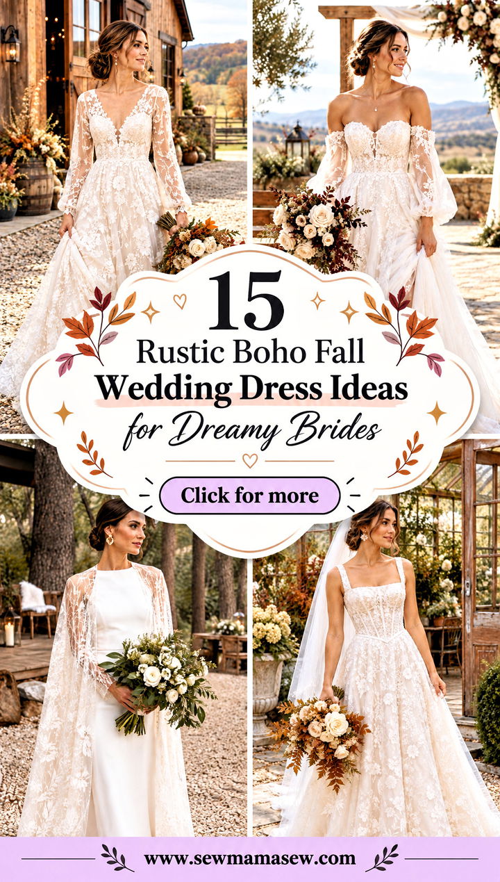 15 Rustic Boho Fall Wedding Dress Ideas for Dreamy Brides - 15 Rustic Boho Fall Wedding Dress Ideas for Dreamy Brides