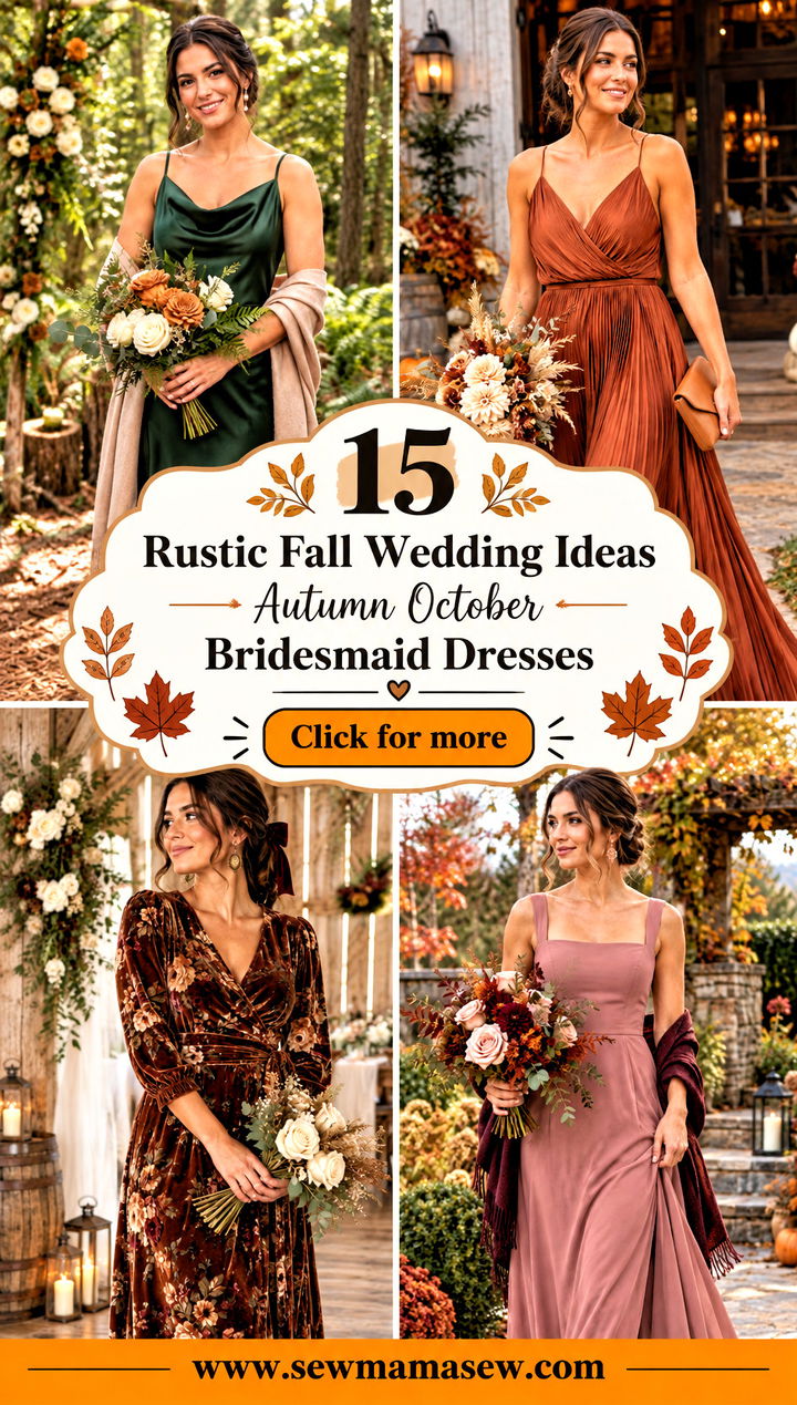 15 Rustic Fall Wedding Ideas Autumn October Bridesmaid Dresses - 15 Rustic Fall Wedding Ideas Autumn October Bridesmaid Dresses