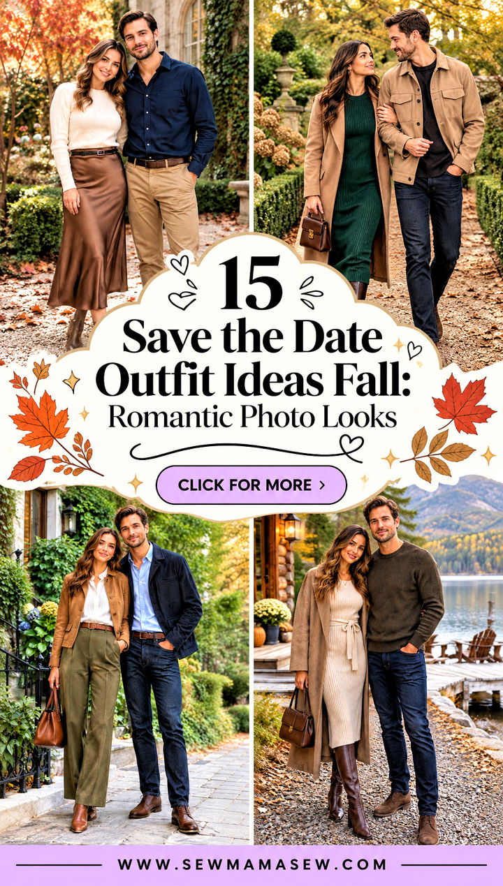 15 Save the Date Outfit Ideas Fall Romantic Photo Looks - 15 Save the Date Outfit Ideas Fall: Romantic Photo Looks