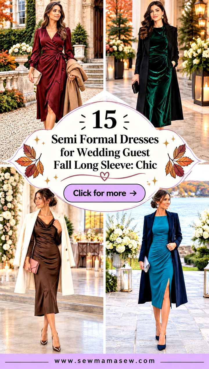 15 Semi Formal Dresses for Wedding Guest Fall Long Sleeve Chic - 15 Semi Formal Dresses for Wedding Guest Fall Long Sleeve: Chic