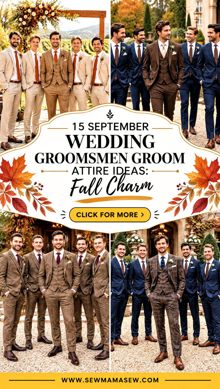 15 September Wedding Groomsmen Groom Attire Ideas Fall Charm - 15 September Wedding Groomsmen Groom Attire Ideas: Fall Charm