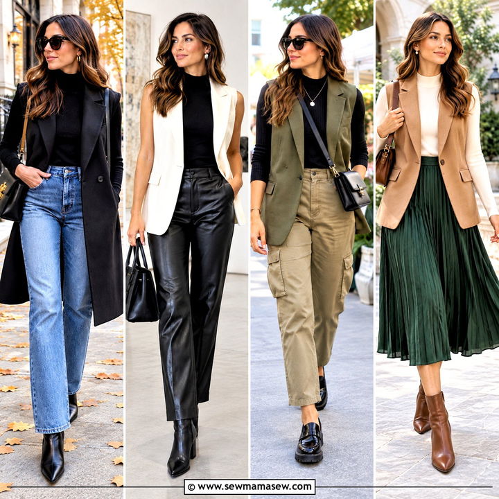 15 Sleeveless Blazer Outfit Fall Ideas for Chic Workdays