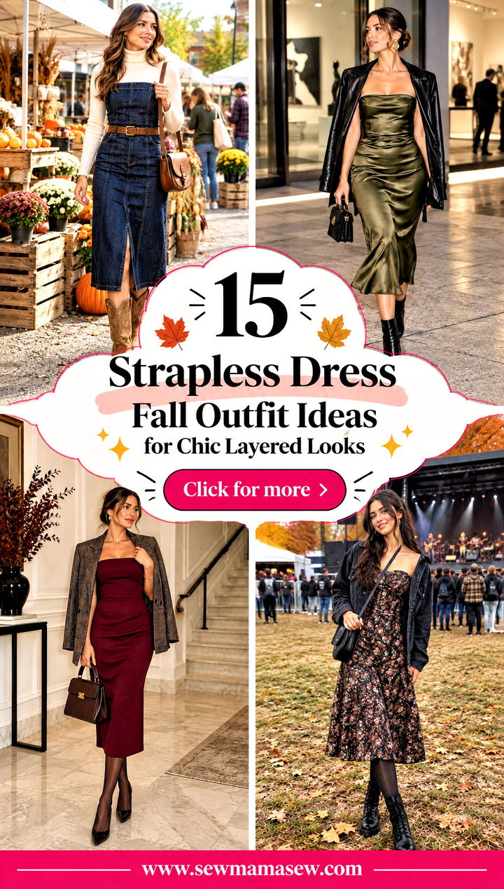 15 Strapless Dress Fall Outfit Ideas for Chic Layered Looks - 15 Strapless Dress Fall Outfit Ideas for Chic Layered Looks