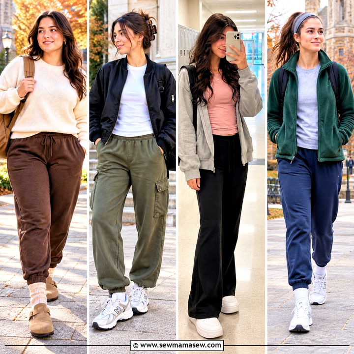 15 Sweatpants Outfit for School Fall Ideas Cozy Campus Looks