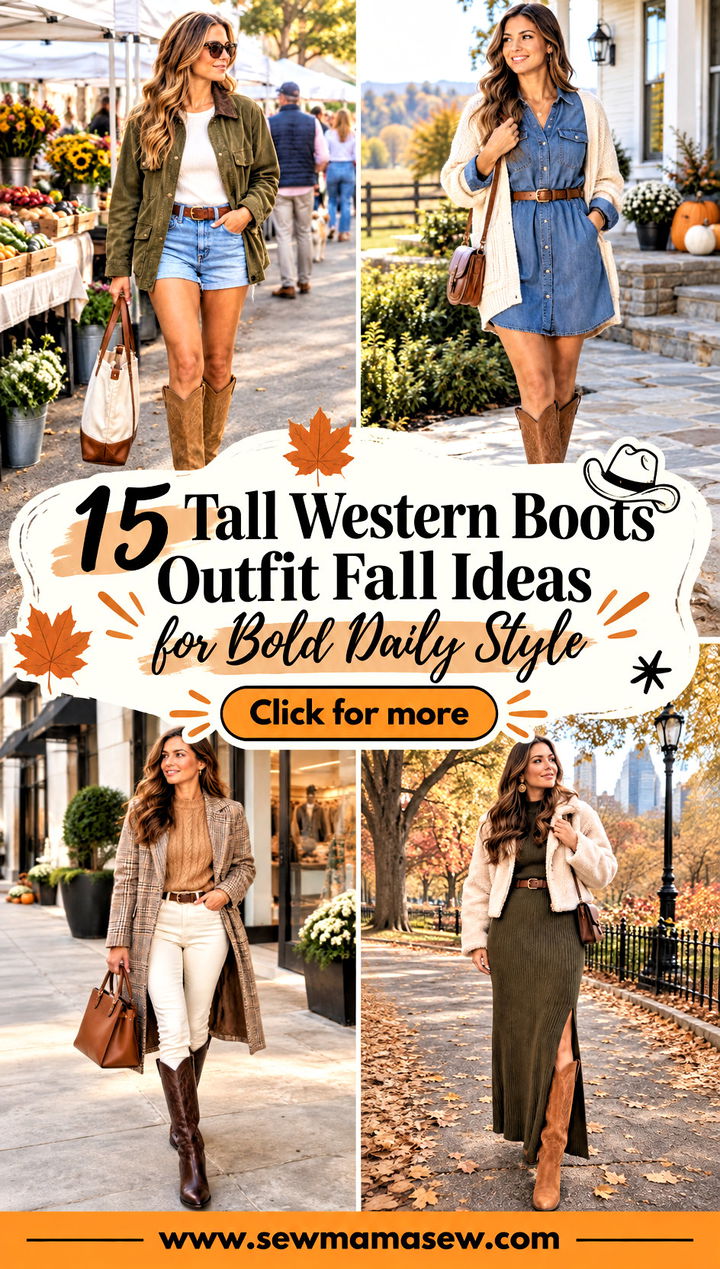 15 Tall Western Boots Outfit Fall Ideas for Bold Daily Style - 15 Tall Western Boots Outfit Fall Ideas for Bold Daily Style