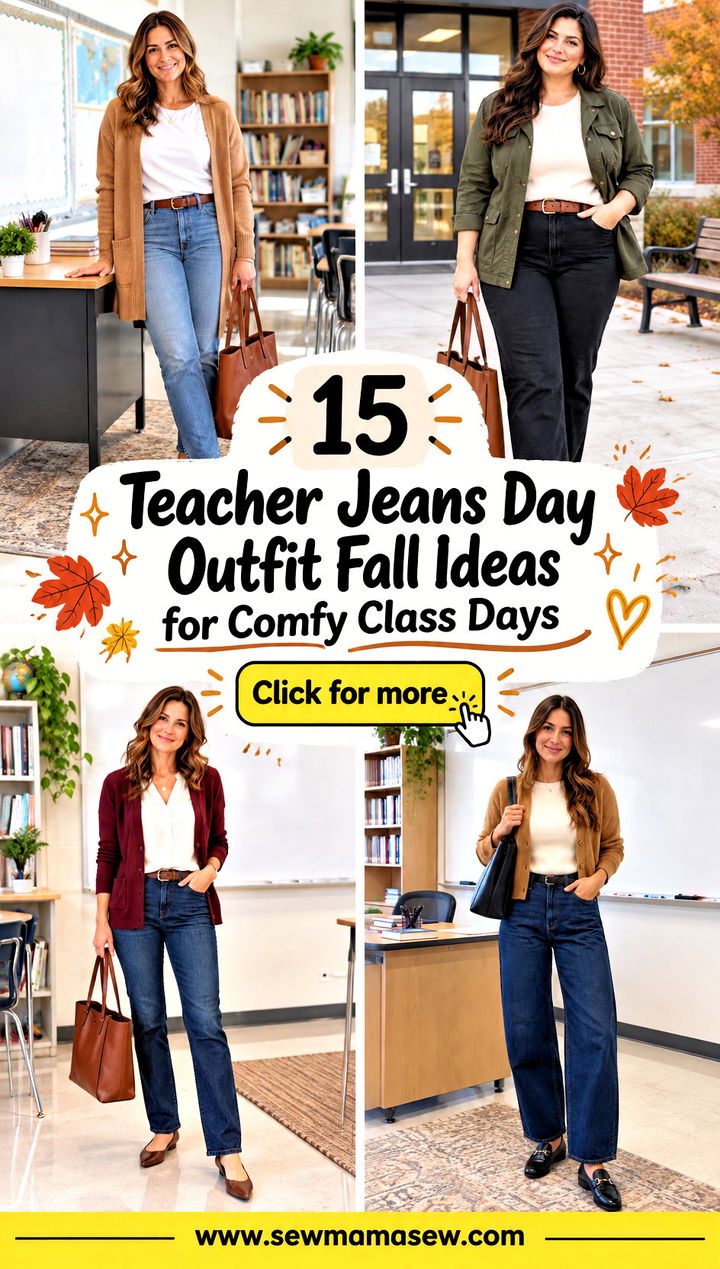 15 Teacher Jeans Day Outfit Fall Ideas for Comfy Class Days - 15 Teacher Jeans Day Outfit Fall Ideas for Comfy Class Days