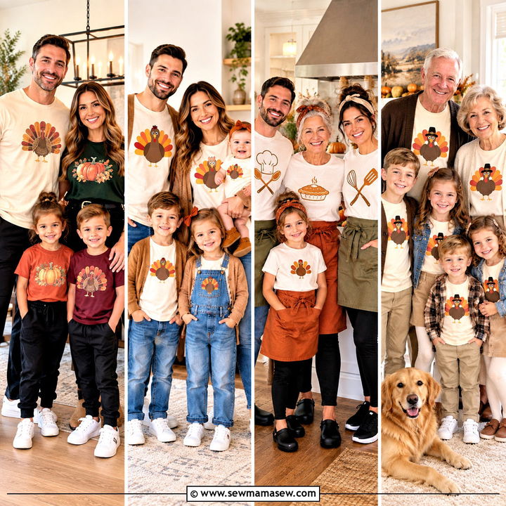 15 Thanksgiving Family Tshirts Ideas for Fun Group Photos