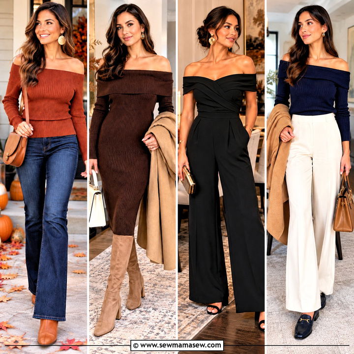 15 Thanksgiving Outfit Off the Shoulder Ideas to Feel Chic
