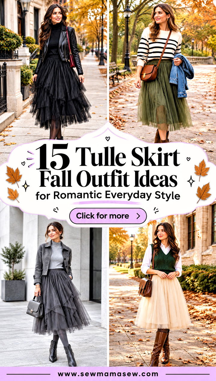 15 Tulle Skirt Fall Outfit Ideas for Romantic Everyday Style - 15 Tulle Skirt Fall Outfit Ideas for Romantic Everyday Style
