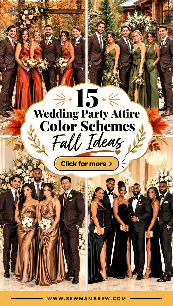 15 Wedding Party Attire Color Schemes Fall Ideas Rich Autumn Hues - 15 Wedding Party Attire Color Schemes Fall Ideas: Rich Autumn Hues