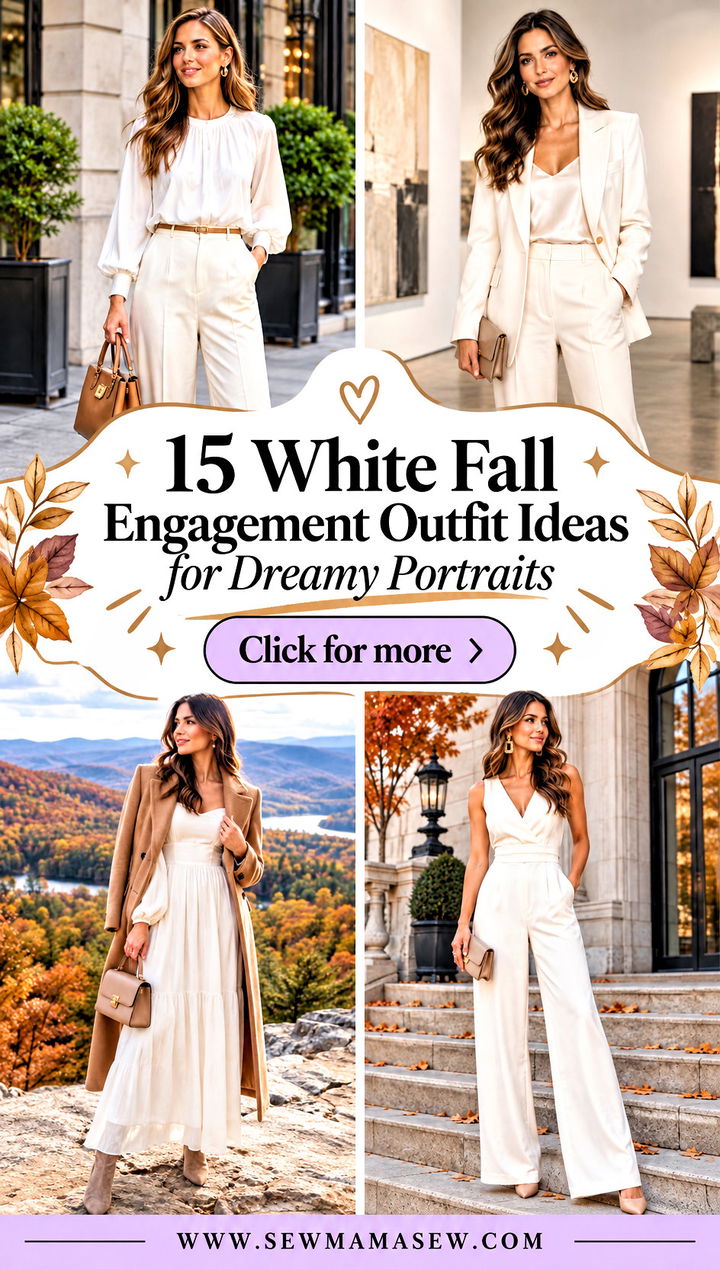 15 White Fall Engagement Outfit Ideas for Dreamy Portraits - 15 White Fall Engagement Outfit Ideas for Dreamy Portraits