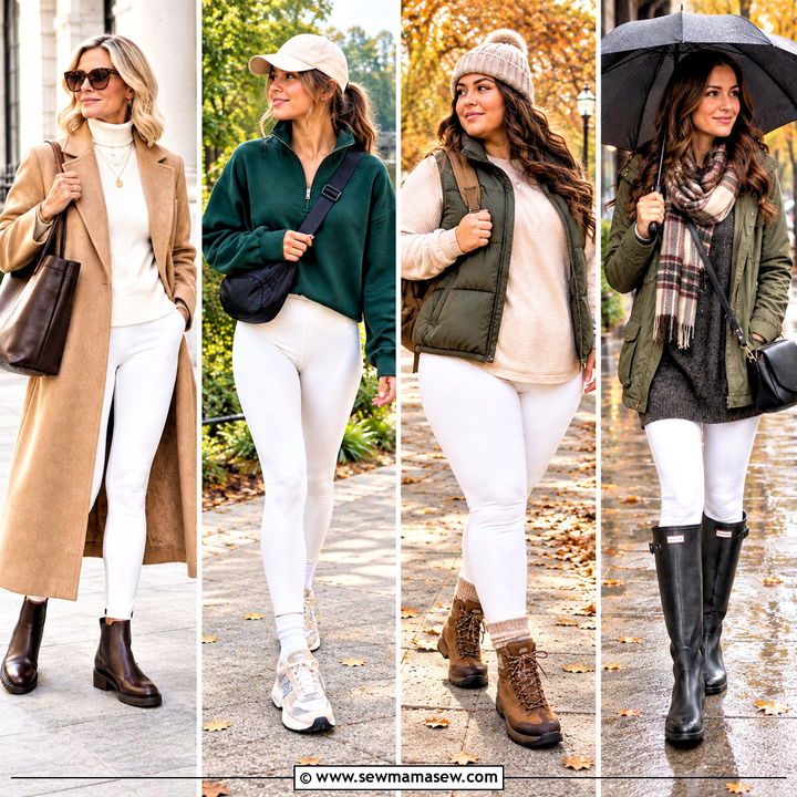 15 White Leggings Outfit Fall Ideas for Cozy Casual Days