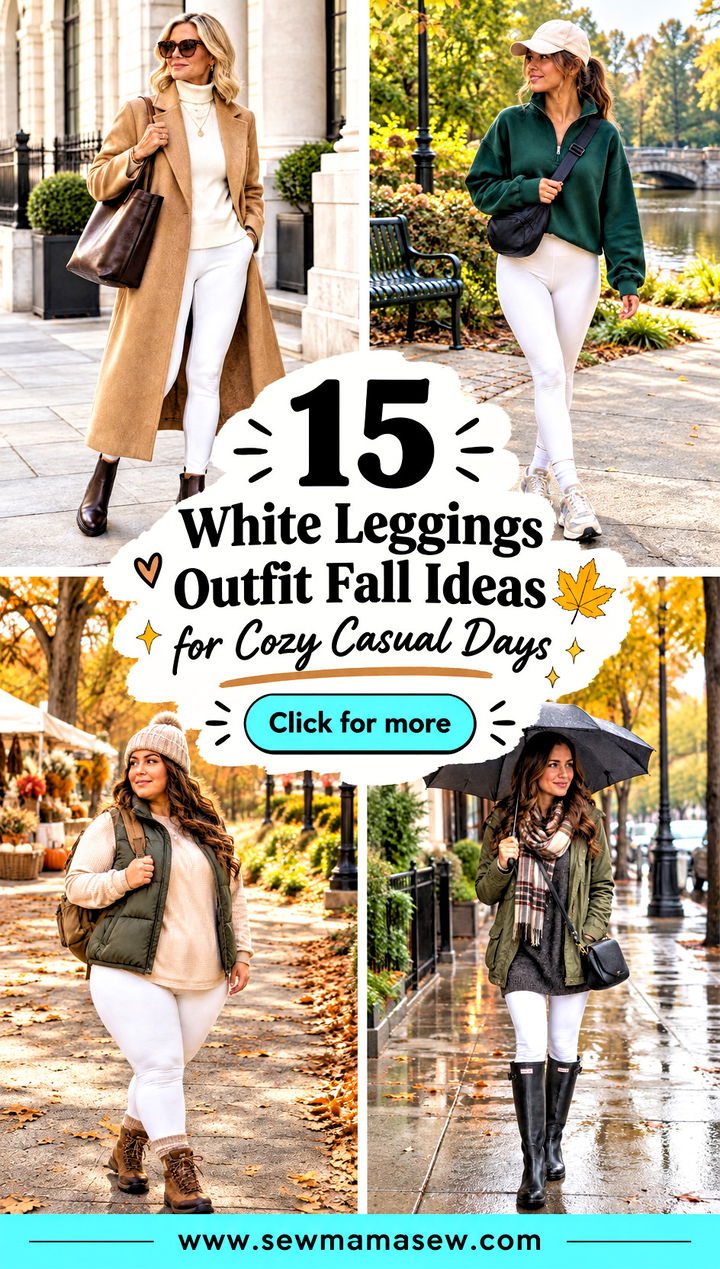 15 White Leggings Outfit Fall Ideas for Cozy Casual Days - 15 White Leggings Outfit Fall Ideas for Cozy Casual Days
