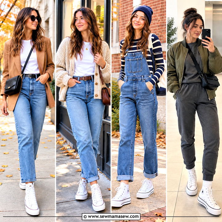 15 White Platform Converse Outfit Fall Ideas for Cozy Days