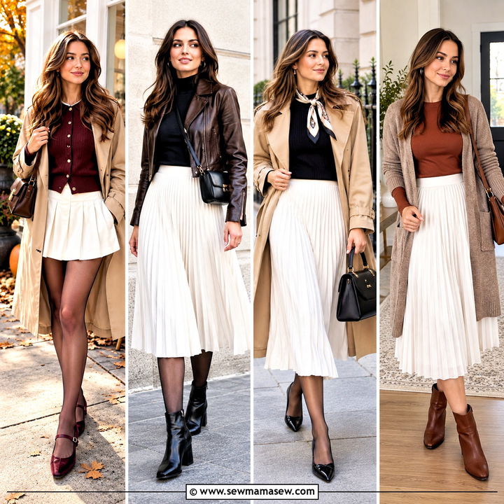 15 White Pleated Skirt Outfit Fall Ideas for Chic Weekends