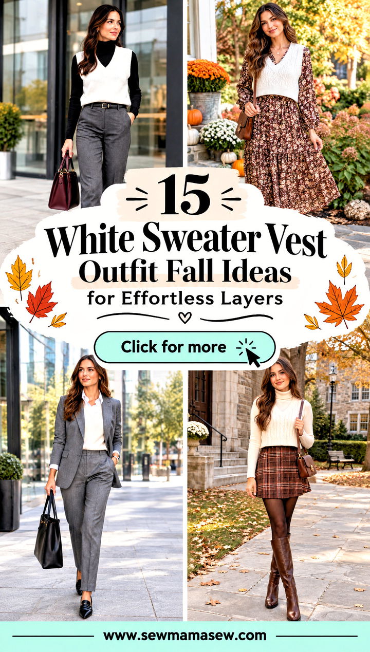 15 White Sweater Vest Outfit Fall Ideas for Effortless Layers - 15 White Sweater Vest Outfit Fall Ideas for Effortless Layers