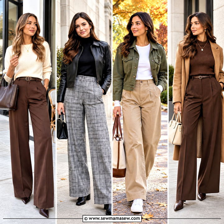 15 Wide Leg Trousers Fall Outfit Ideas for Polished Workdays