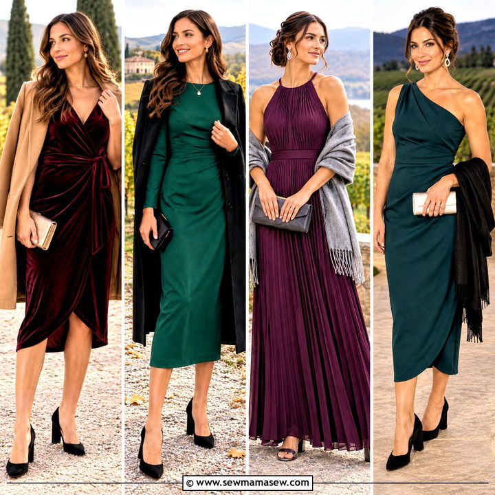 15 Winery Wedding Outfit Guest Fall Ideas for Elegant Layers