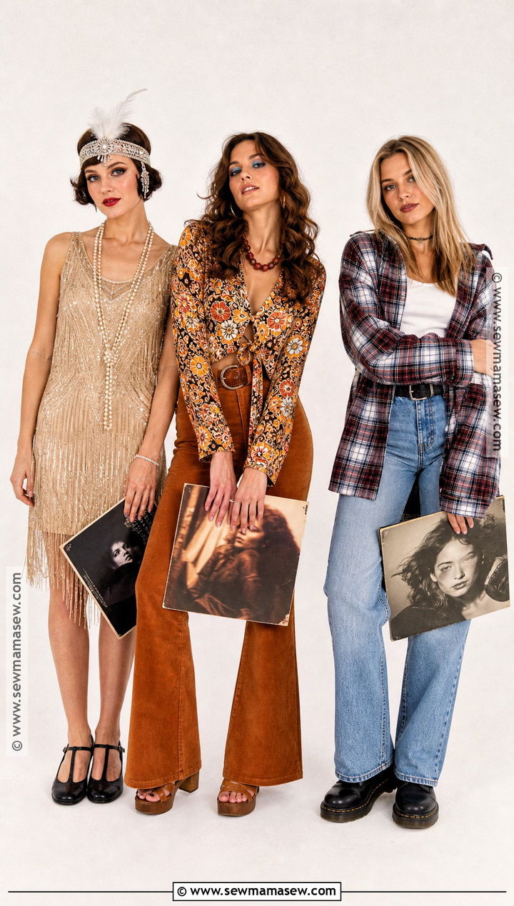 1920s 1970s And 1990s Trio Costume - 40 3 people halloween costumes