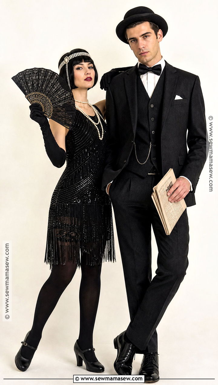 1920s Flapper And Gentleman Couple Costume - 30 couple outfits halloween