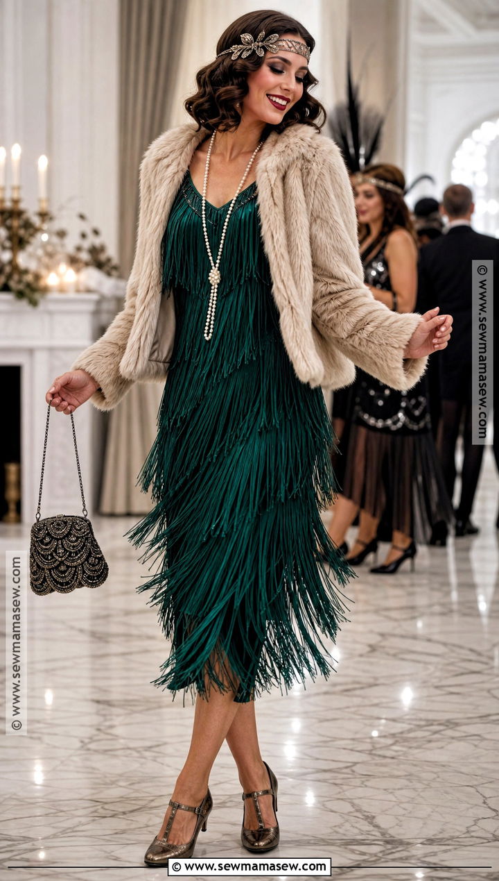 1920s Halloween Outfit With Fringe Dress - 35 Halloween Outfits for Women