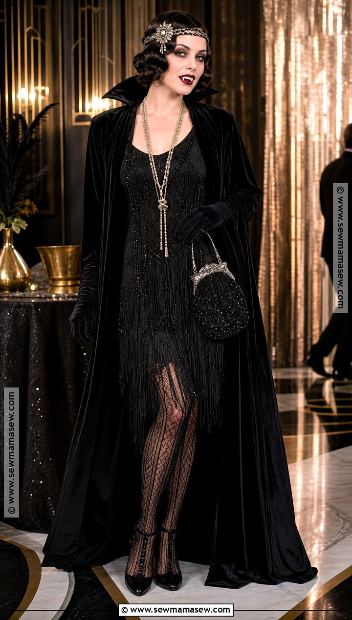 1920s Vampire Costume With Fringe Dress - 30 vampire costume inspo ideas for women