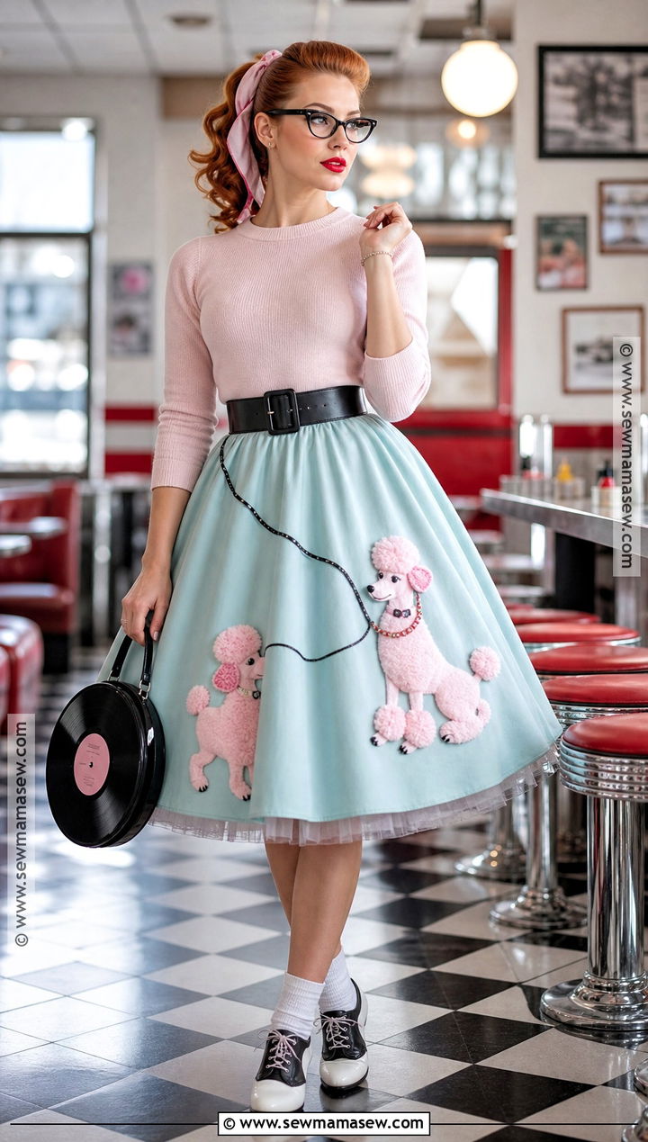 1950s Diner Costume With Poodle Skirt - 50 costume ideas