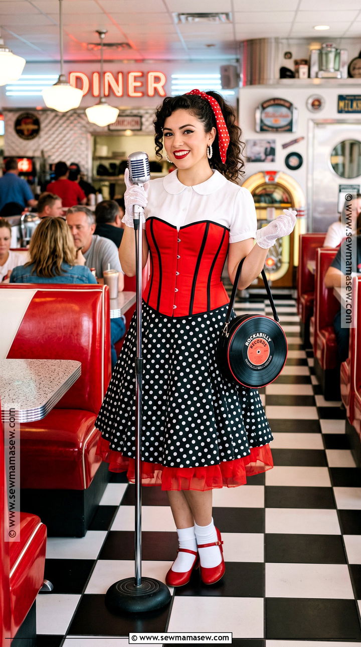 1950s Diner Singer Red Corset Costume - 35 Red Corset Costume Ideas