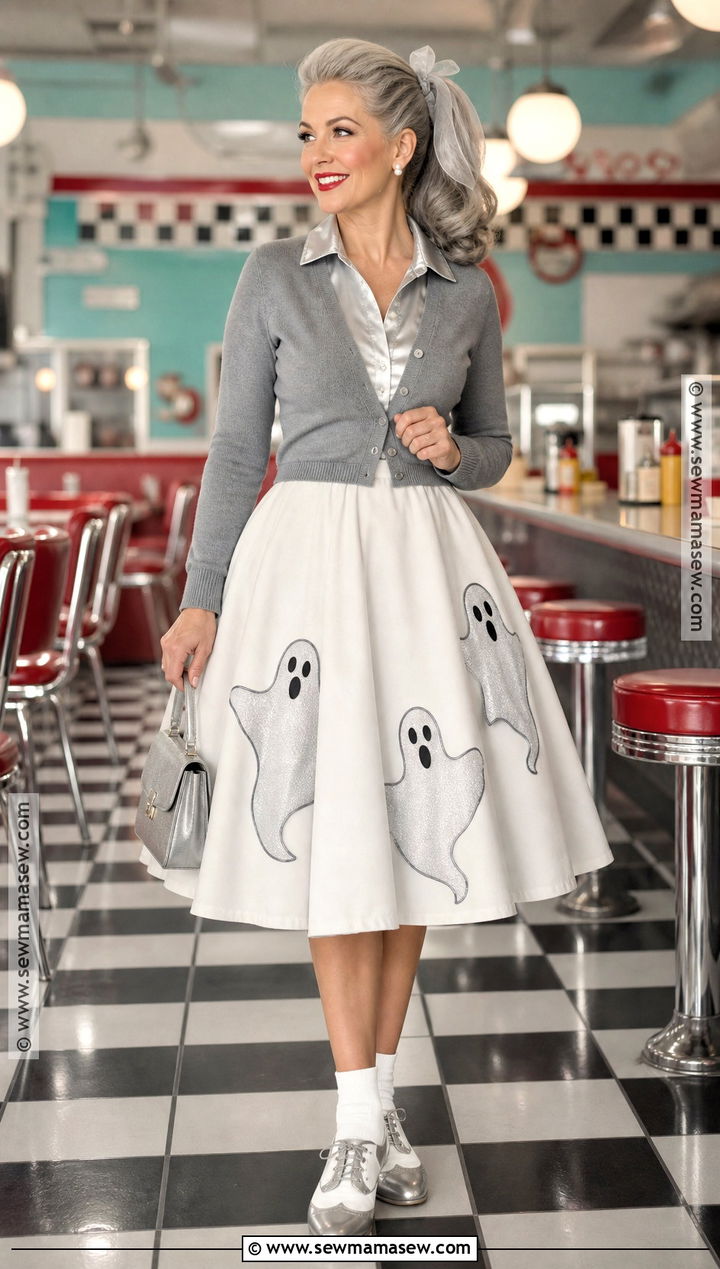 1950s Ghost Outfit With Poodle Skirt - 35 Ghost Outfit Ideas