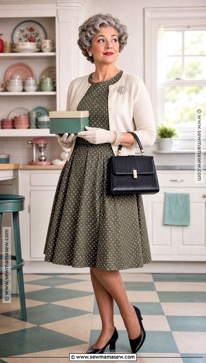 1950s Grandma Costume With Cardigan - 40 grandma costume ideas