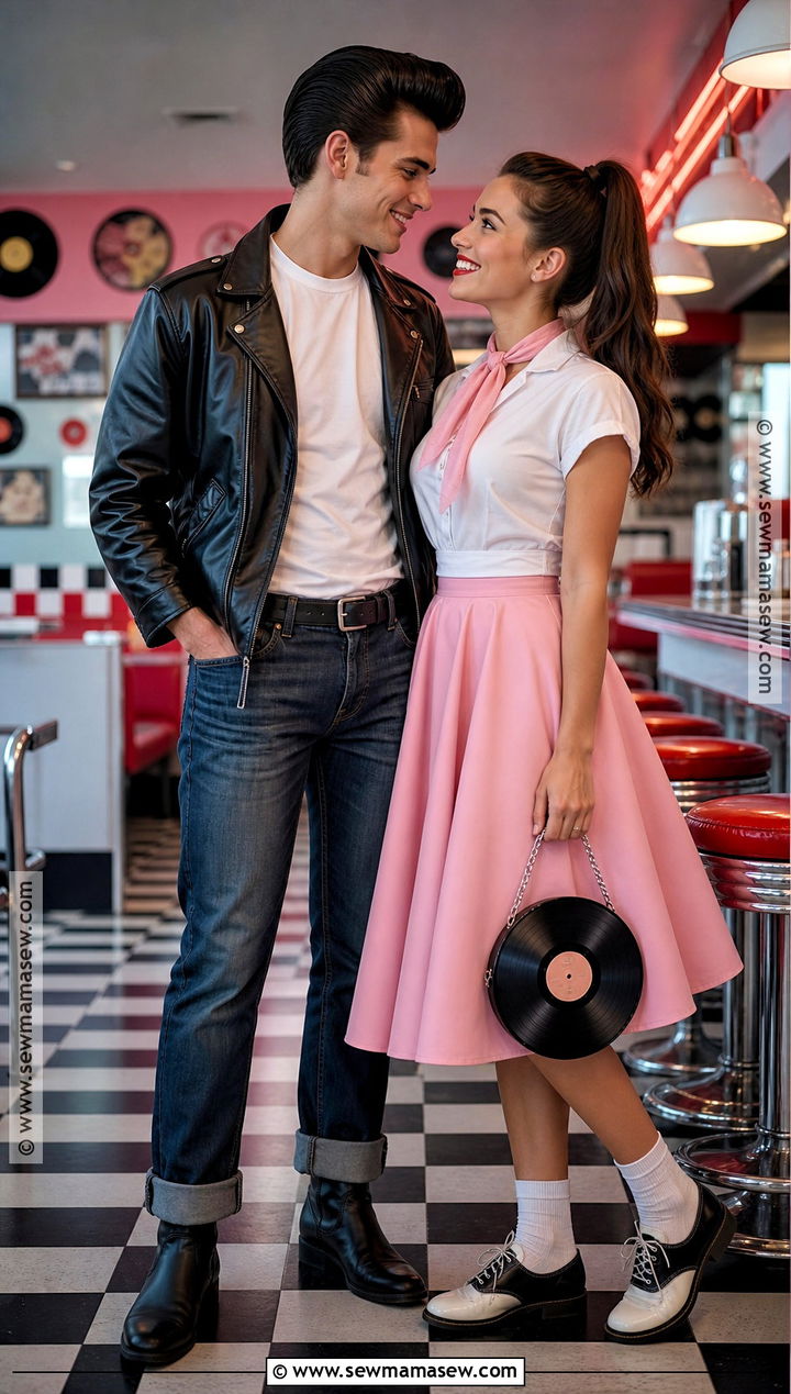 1950s Greaser And Poodle Skirt Costume - 35 matching couple costumes