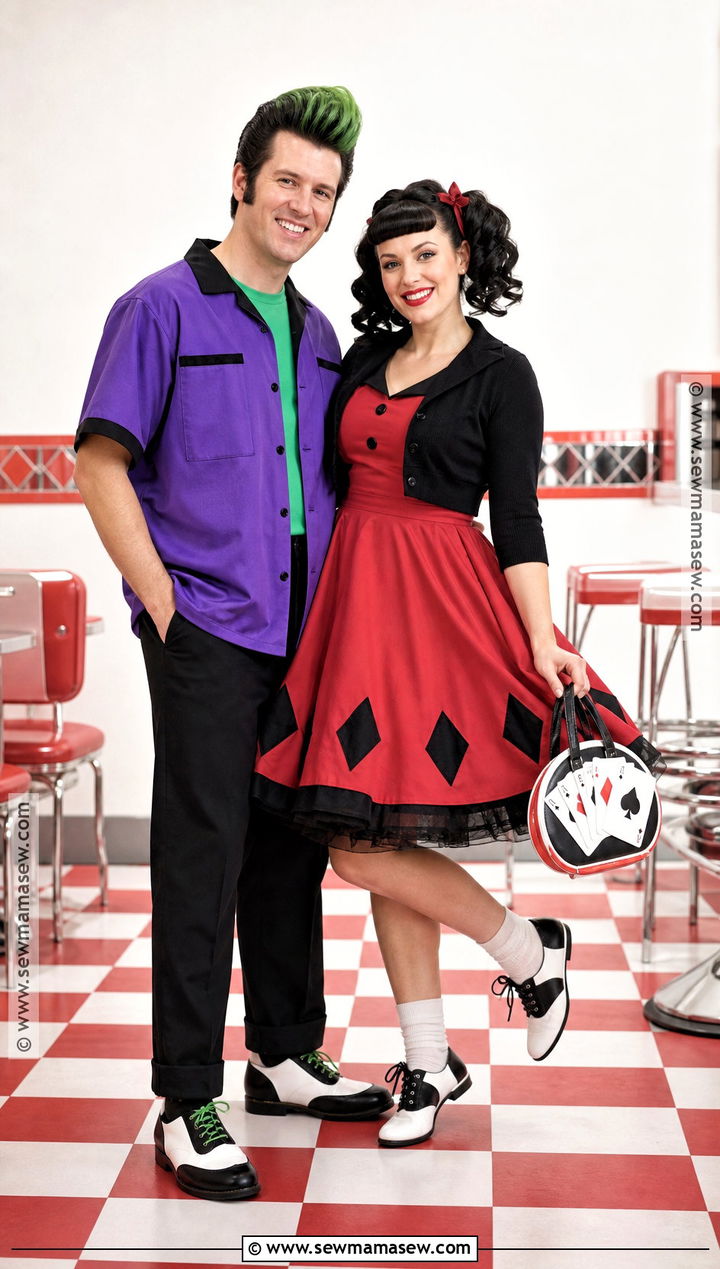 1950s Joker And Harley Quinn Couple Costume - 35 joker couple costume ideas