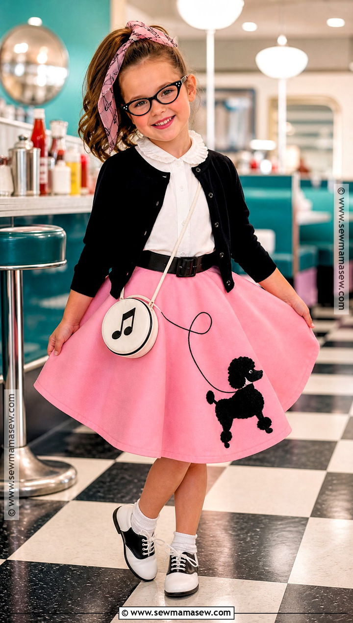 1950s Poodle Skirt Costume - 30 halloween costumes girls for kids